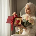Malay woman unboxing Afnan Rare Passion perfume gift moment women scent Malaysia