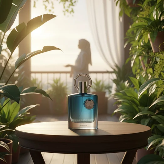 Supremacy Incense minyak wangi unisex on Malaysian balcony, lembut breeze, peaceful weekend mood