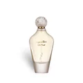 Perfume bottle with marble cap on a white background