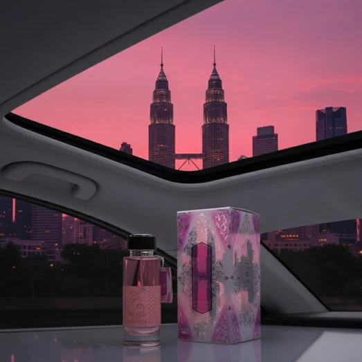 hooria sunroof car night pink kl