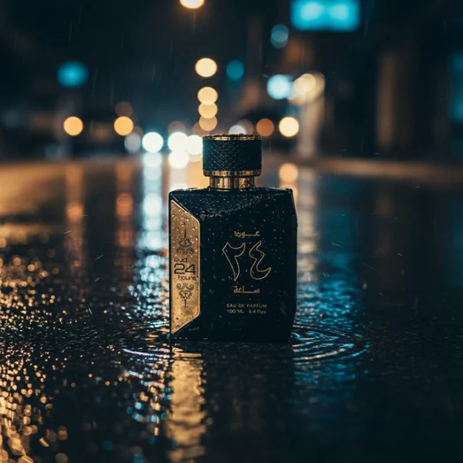 Oud 24 Hours at wet street hujan – mood cinematic