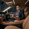 Malay man inside car luxurious holding Oudi – aura masculine