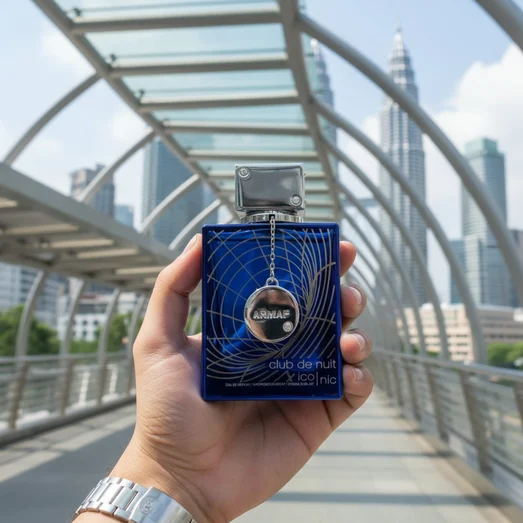 Man walking at KLCC with Armaf Club De Nuit Iconic