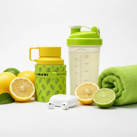 Armaf Odyssey Limoni Fresh on gym pre-workout table