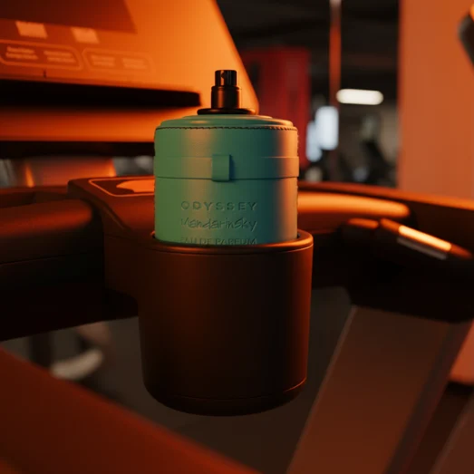 Odyssey Mandarin Sky by Armaf by treadmill at gym