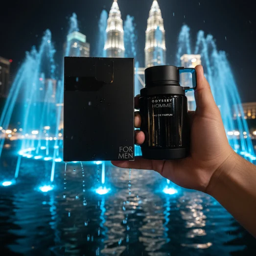 Armaf Odyssey Homme by KLCC fountain at night