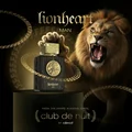 Lionheart Man perfume bottle with a roaring lion on a dark background