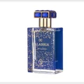 Perfume bottle with blue and gold design on a white background, featuring the brand 'Parfumo'