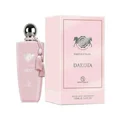 Pink Dakota perfume bottle and packaging on a white background