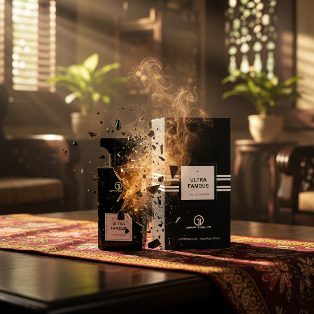 Unveiling Ultra Famous by Grandeur Elite: A Woody Amber Spicy EDP for Men