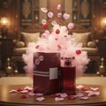 Ultra Cherry in a Malay heritage room; Turkish rose petals forming a soft pink cloud with cherry hints; bottle and box clearly visible