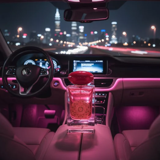 pomegranate musk in car evening lampu pink