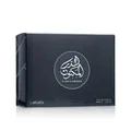 Black Lattafa perfume box with Arabic text on a white background