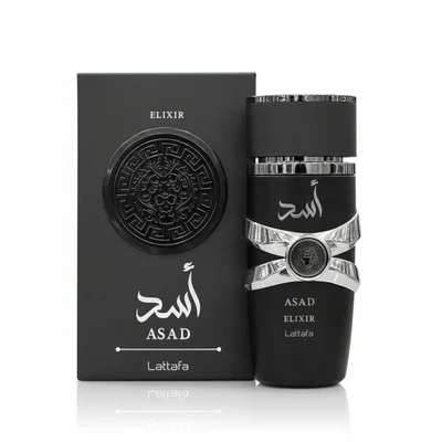 Asad Elixir Lattafa perfume lelaki amber spicy smoky strong long lasting Malaysia sesuai malam