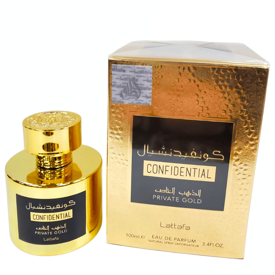 Lattafa Confidential Private Gold: Unveil the Allure of Woody Elegance in a Bottle