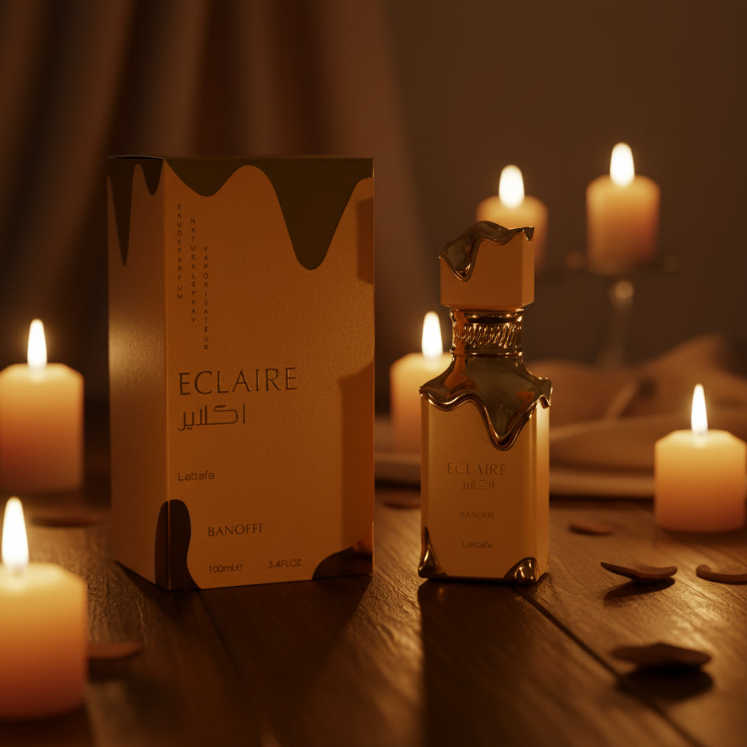 Eclaire Banoffi by Lattafa: A Sweet Unisex EDP with Caramel and Banana Notes