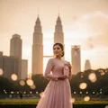 Haya by Lattafa women perfume Malaysian woman KLCC park sunset romantic glow
