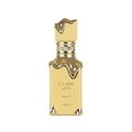 Gold perfume bottle with 'Eclaire' branding on a white background