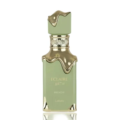 Perfume bottle and packaging with floral design on a white background