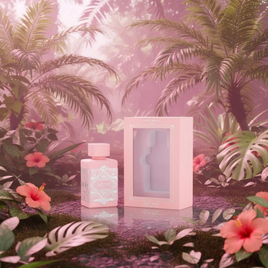 Noble Blush in taman tropika with light pink soft