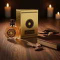 Oud Al Sahraa by Lattafa perfume bottle and box with oud chips and leather journal luxury unisex