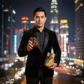 Malay man with Oud Lail Maleki at Bukit Bintang – atmosphere evening elegant
