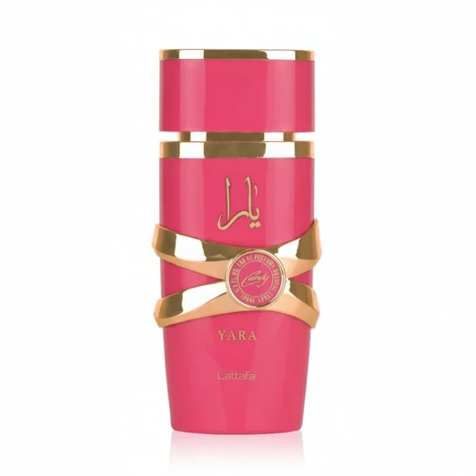 Malaysian hijab woman holding Yara Candy with sweet smile