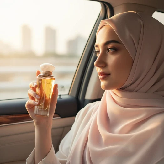 hijab woman in car pegang Athena style soft