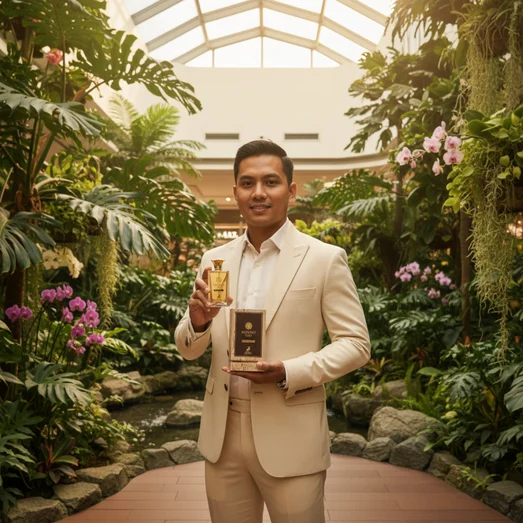 n man holding Brulant Oud at One Utama taman in