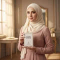 n hijab woman holding como moiselle femininee classy