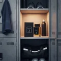 Dark Door Intense in gym locker, sporty masculine style
