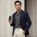Malaysian man holding Dark Door Intense, elegant masculine style