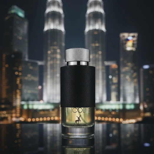 Encode by Maison Alhambra perfume bottle with KLCC skyline men fragrance