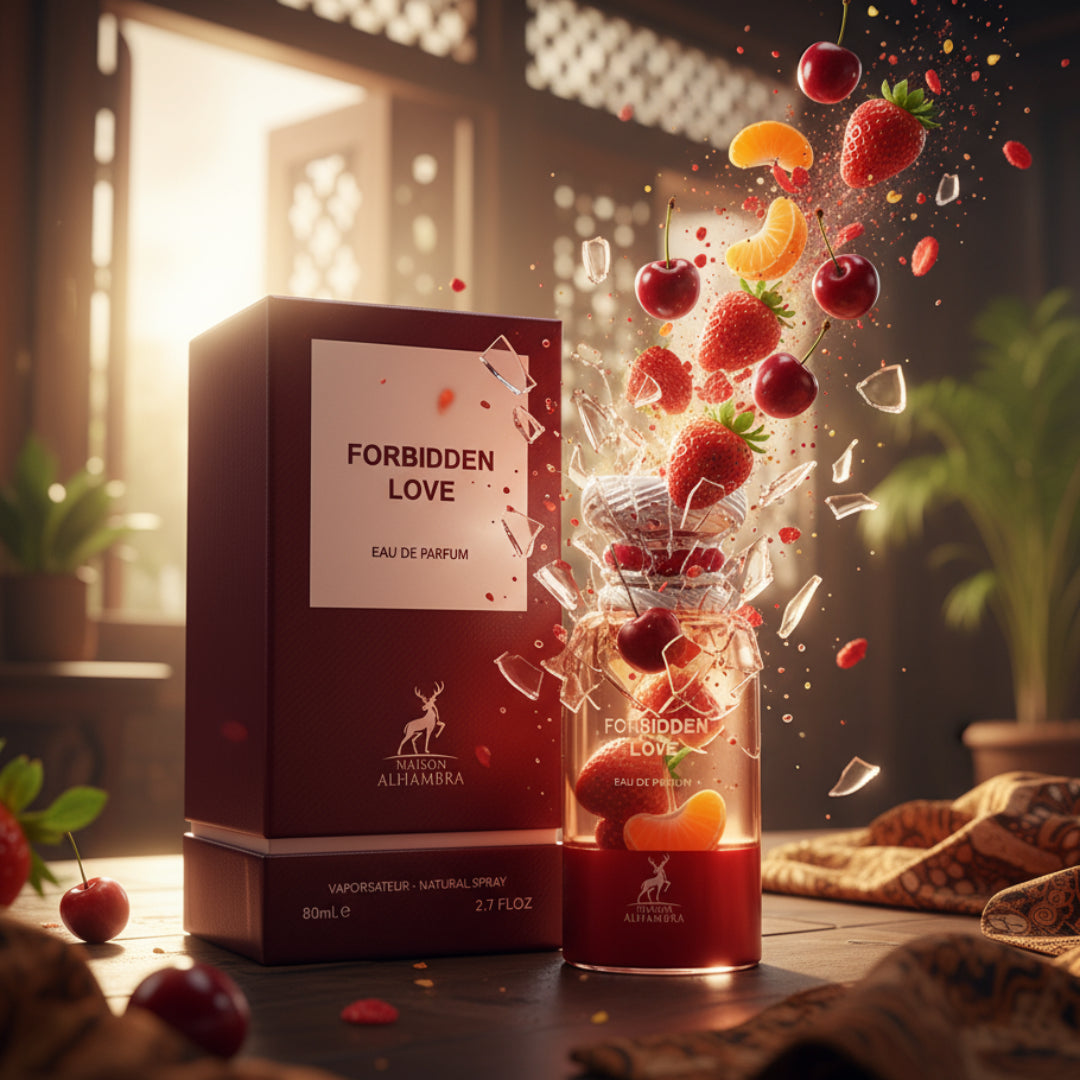 Forbidden Love by Maison Alhambra: Unveil the Floral Allure of Cherry, Rose, and Jasmine