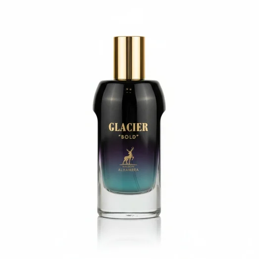 bottle of Glacier Bold Maison Alhambra men's fragrance scent citrus fresh marine popular choice in