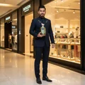 Malay man holding Hercules at Pavilion KL – style luxurious