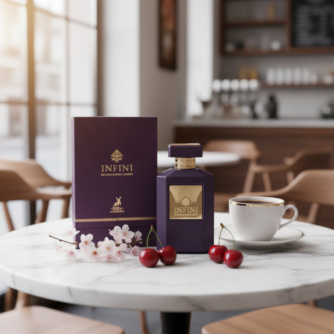 Infini Intoxicating Cherry by Maison Alhambra: A Floral Unisex EDP with Black Cherry and Rose