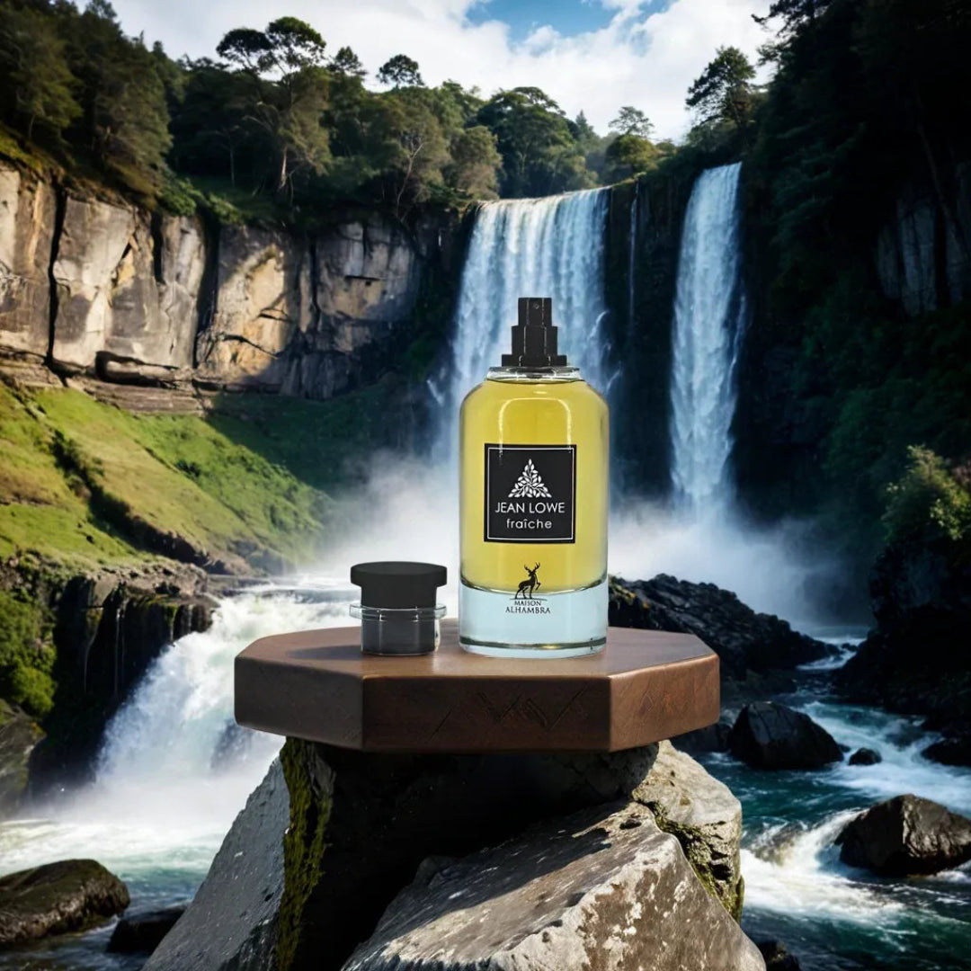 Discover Jean Lowe Fraiche by Maison Alhambra: A Unisex EDP with Woody, Floral, and Fruity Notes