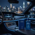 Jorge Deep Blue men's perfume in car evening , light biru modern masculine