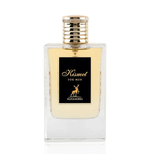 Bottle of Kismet For Men Maison Alhambra men's fragrance boozy scent amber spicy popular choice in Malaysia