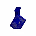 Blue perfume bottle with 'Luxe Nightlife' text on a white background