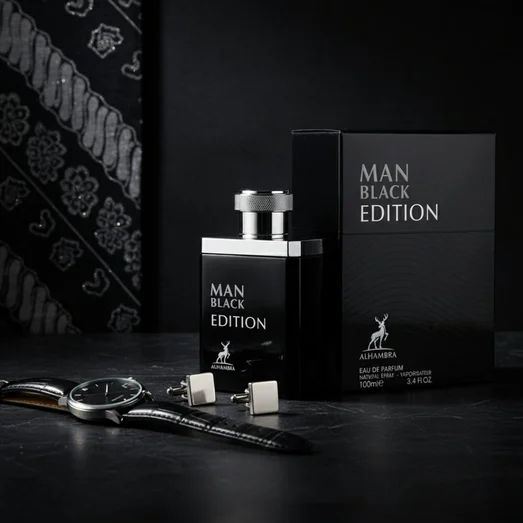 Man Black Edition bersama jam & cufflinks, gaya gentleman