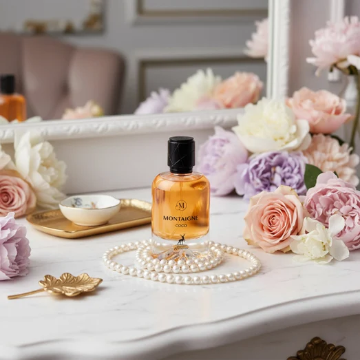 Montaigne Coco Maison Alhambra perfume vanity pearls soft floral women fragrance