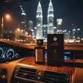Smoked Oud & Vanilla on dashboard car evening KL
