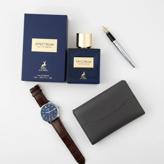 Spectrum perfume with watch wallet men luxury set