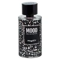Perfume bottle labeled 'Mood Eau de Parfum Pretty' with black and white design on a white background