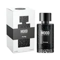 Mood Pure perfume bottle and packaging on a gray background