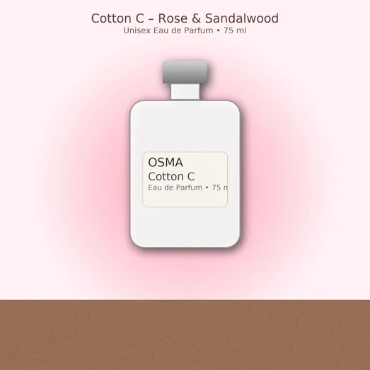 Cotton C Perfume 75 ml — unisex rose & sandalwood Eau de Parfum bottle