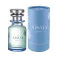 OSMA White F Eau de Parfum bottle on a pink and purple gradient background