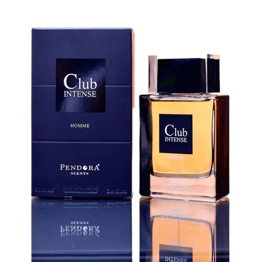 Pendora Scents Club Intense perfume bottle and packaging on a white background